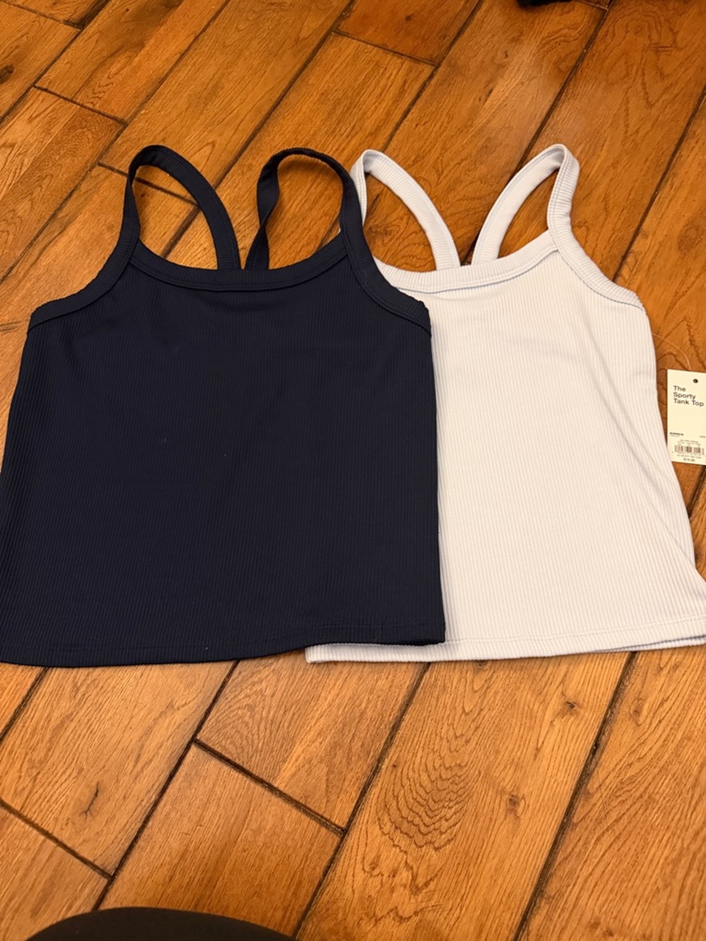Women’s Ribbed Tank Top - Navy and Light blue